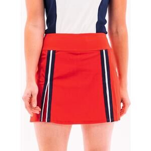 FORAY GOLF America Braid Trim Skort Red Pleated Golf Skirt Women's L